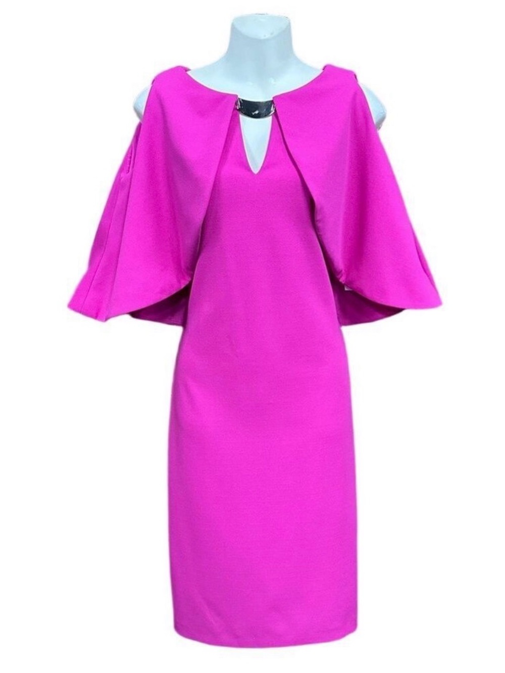 Joseph Ribkoff pink NEW Cape dress Size 6 Elegant Formal Wedding